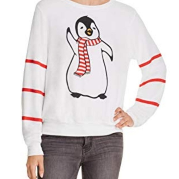 Wildfox Tops - Wildfox Penguin Waving Sweatshirt, XS